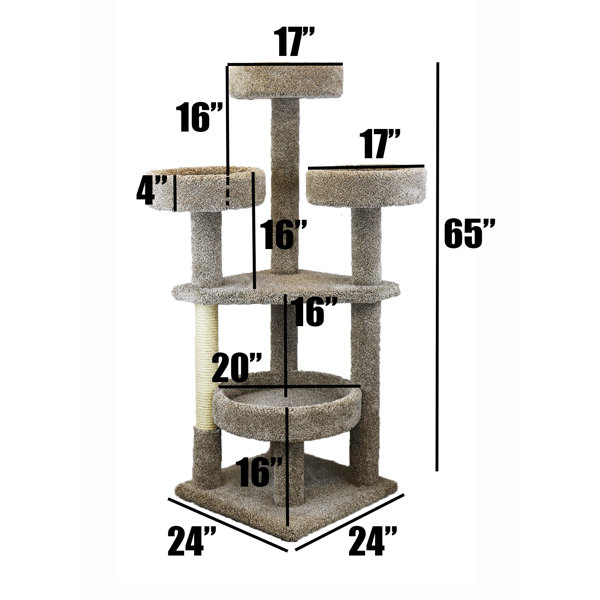 Prestige Cat Trees 65" Maine Coon Tower Cat Condo & Reviews Wayfair